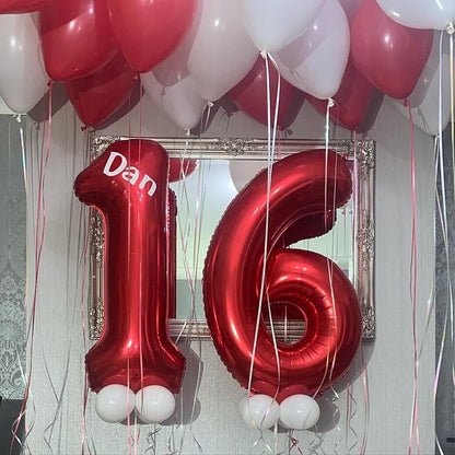 40 Inch Red 17 Number Balloons Giant 17 Balloons Red Birthday 17 Balloons 17th - Image 6