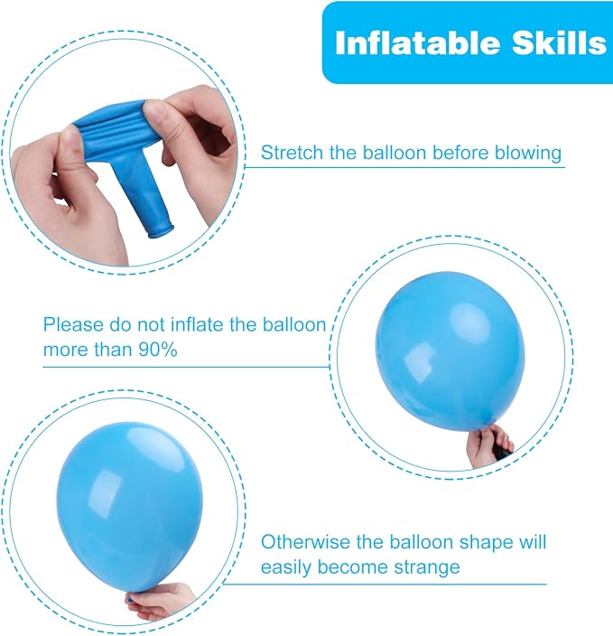 RUBFAC 135pcs Light Blue Balloons Different Sizes 18 12 10 5 Inch - Image 3