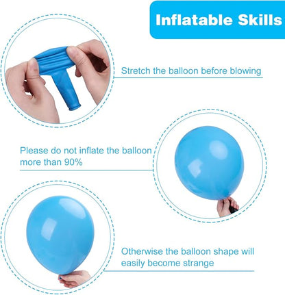 RUBFAC 135pcs Light Blue Balloons Different Sizes 18 12 10 5 Inch - Image 3