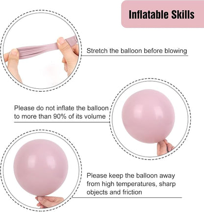 RUBFAC Dusty Pink Balloons Different Sizes Blush Pink Balloon Arch 154pcs | - Image 4