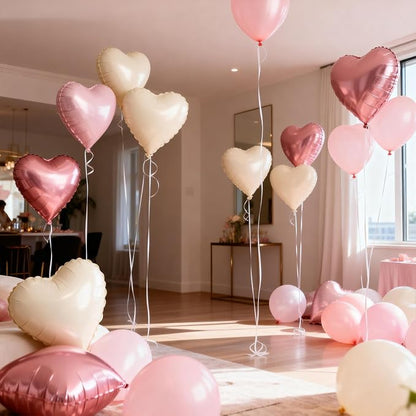 Pink Cream Heart Balloons - Image 5
