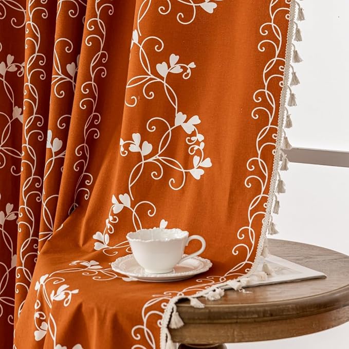 Boho Terracotta Curtains Farmhouse Curtains - Image 5