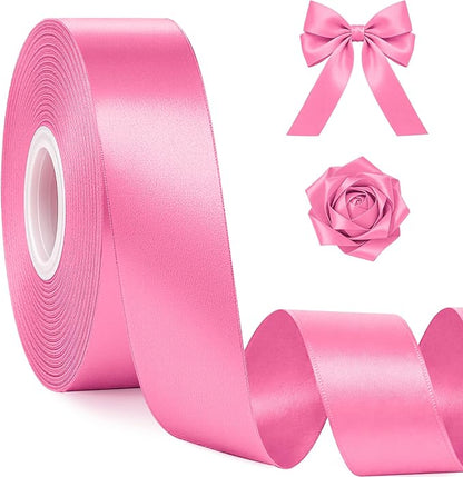 30Yards 1In Hot Pink Satin Ribbon by Fullive