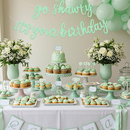 BEISHIDA Light Green Pre-Strung Go Shawty It's Your Birthday Banner Decor | - Image 6