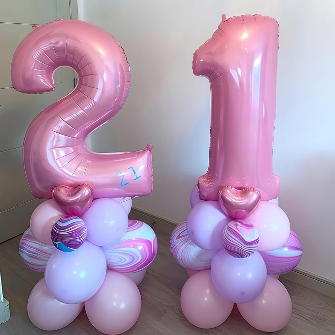 Pastel Pink 5 Balloon, Light Pink 5 Balloons Number, 40 Inch Helium Foil Mylar - Image 4