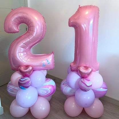 Pastel Pink 13 Balloon, Light Pink 13 Balloons Number, 40 Inch Helium Foil - Image 3