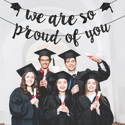 jijAcraft We Are So Proud of You Banner, Pre-strung Graduation Garland - Image 6