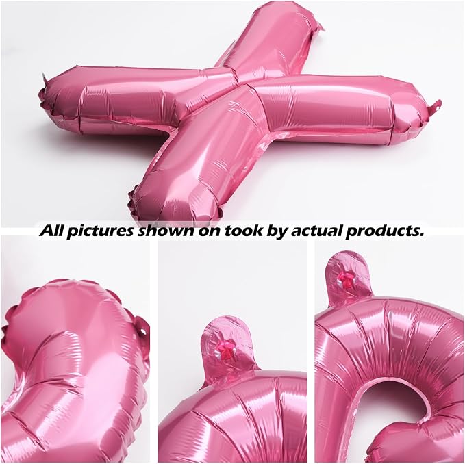 16" Pink Letter Number Balloons, Happy Birthday & 2 Sets of A-Z 0-9, Foil Mylar - Image 2