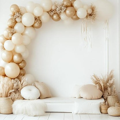 RUBFAC White Balloons Different Sizes Cream White Balloon Arch Kit 129pcs | - Image 5