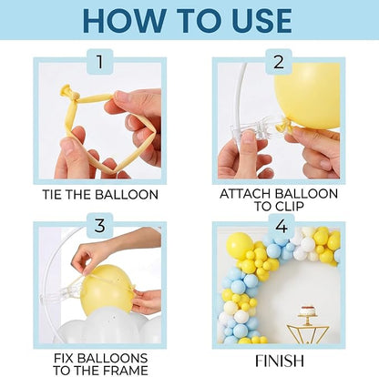 100 Pcs Long Balloons for Tying Balloon Arch and 10 Pcs Arch Clips - Image 3