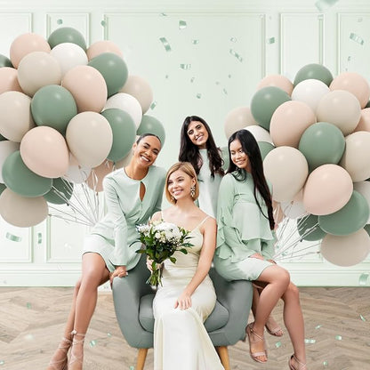 60pcs 12inch Sage Green Balloons - Image 6