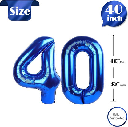 Navy Blue Number 40 Balloon 40 Inch - Image 5
