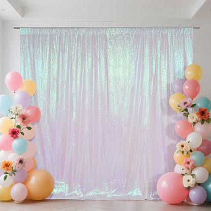 SquarePie 6x6ft Iridescent Sequin Backdrop, High Density Non-Transparent by SquarePie