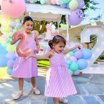 TONIFUL 16 Inch 10 Pcs Light Pink 0-9 Birthday Number Balloons | Small Custom - Image 4
