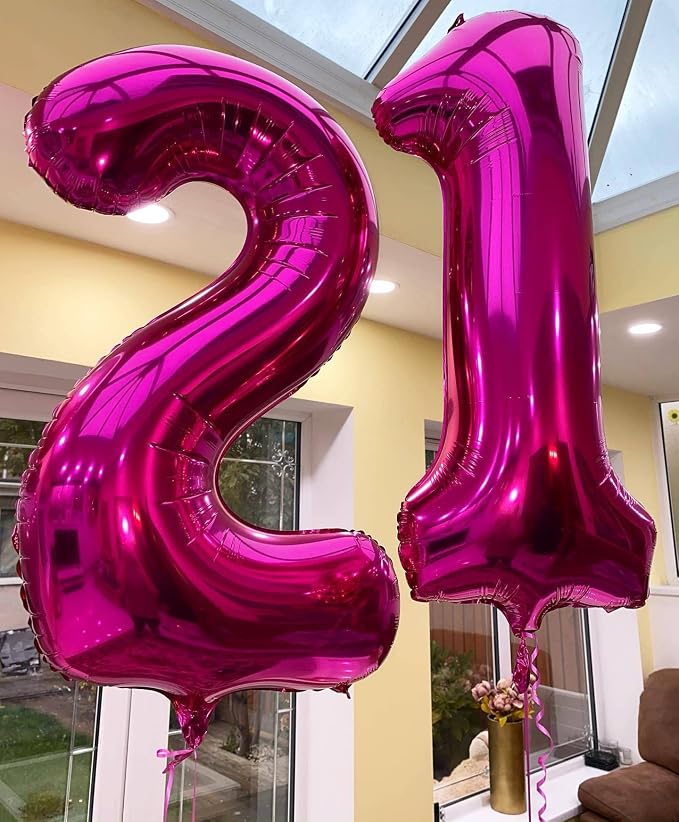 40 Inch Hot Pink 22 Balloons Giant Number 22 Balloons Hot Pink 22 Birthday - Image 3