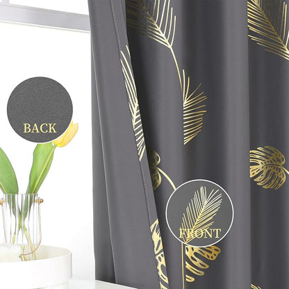 Dark Grey Blackout Curtains & Drapes 102 Inches Long - Image 3