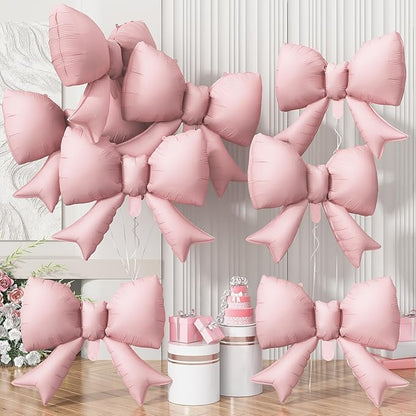 8pcs Pink Bow Foil Balloons by Togvu