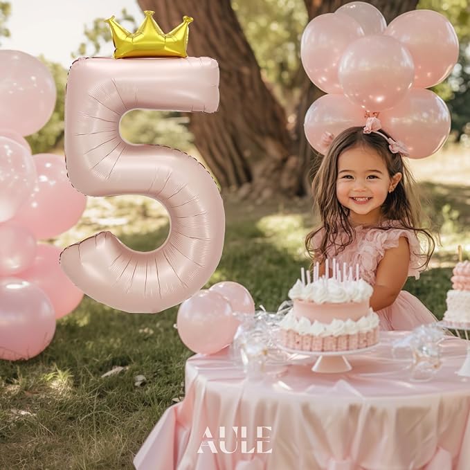AULE 40 Inch Big Pink 5 Balloon Number - Image 4