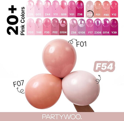 PartyWoo Dusty Pink Balloons 140pcs Lilac Pink Color 18 12 10 5 Inch | 18 12 10 - Image 4