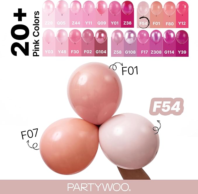 PartyWoo Dusty Pink Balloons 120pcs Lilac Pink Color 18 12 10 5 Inch | 18 12 10 - Image 4