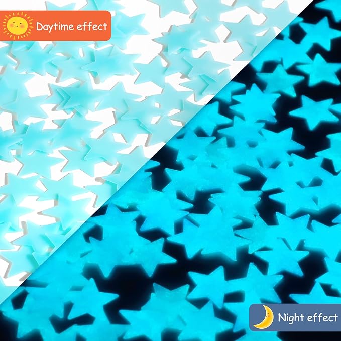 200pcs Glow in The Dark Luminous Stars Fluorescent Noctilucent Plastic Wall - Image 2
