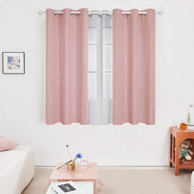 Deconovo Living Room Curtains 45 Inches Long, Thermal Insulated, Room Darkening - Image 2