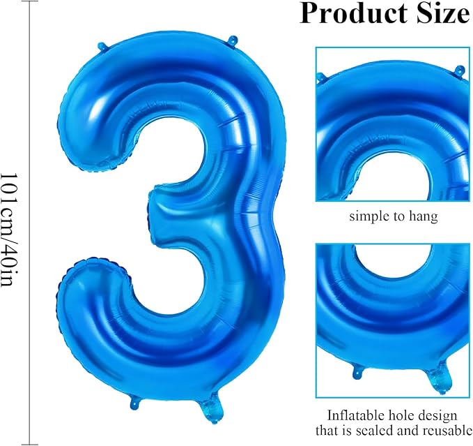 Number 53 Balloons for 53rd Birthday Party Decorations, 0-100 Large No.53 - Image 2