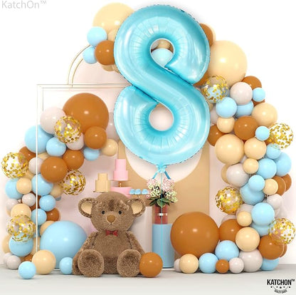 KatchOn, Giant Light Blue Number 8 Balloon - Image 7