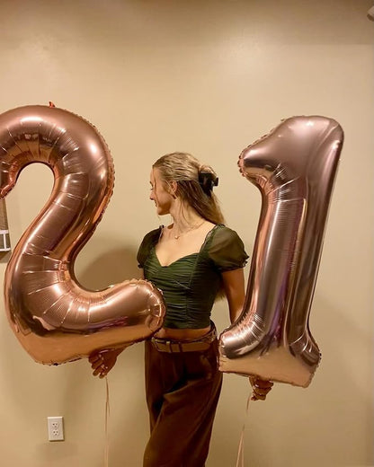 Rose Gold Number 8 Balloon 40 Inch - Image 4