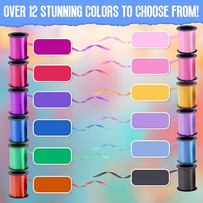 Playbees Curling Ribbon, 12 Rolls of 60-Ft Balloon String - Image 3