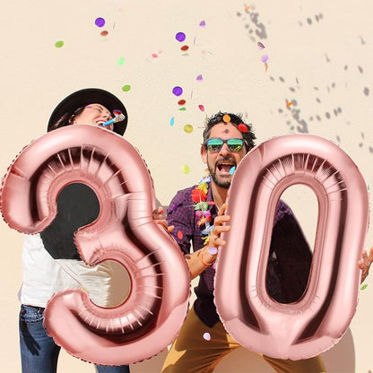 Gejoy 40 Inch Number 30 Balloons Jumbo 30 Foil Giant Number 30 Balloons - Image 4