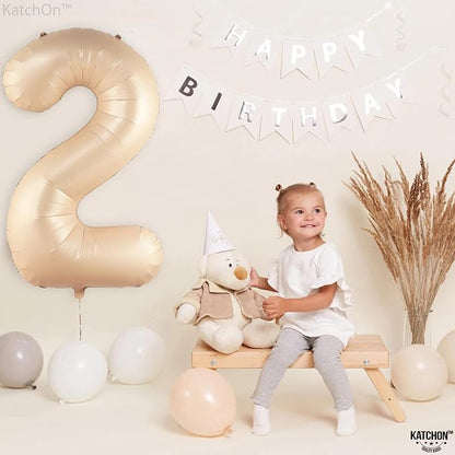 KatchOn Caramel Number 2 Balloon 40 Inch 2nd Birthday Decorations - Image 6