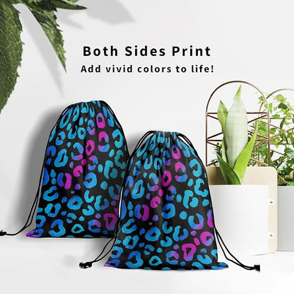Giwawa Leopard Print Drawstring Grip Bag - Image 7