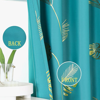 Teal Blackout Curtains 84 Inches Long, Grommet Curtains - Image 3