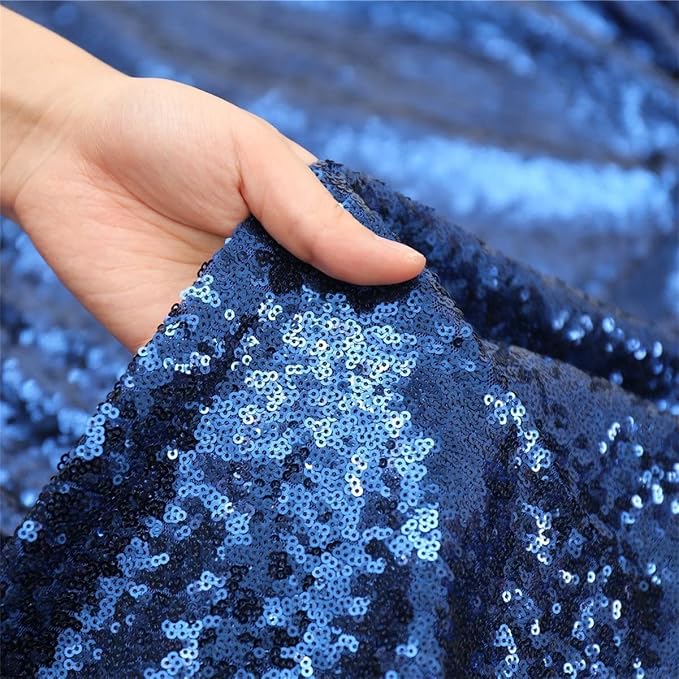 Poise3EHome 2ft x 8ft Blue Sequin Photography Backdrop Curtains 2 Panels - Image 7