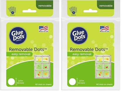 Glue Dots, Removable Dots, Double-Sided, .5 Inch, 60 Dots, DIY Craft Glue Tape by GlueDots