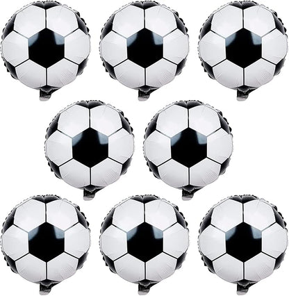 8Pcs Soccer Party Balloons, 18Inch Soccer Foil Balloons Football Shape Mylar by Lingqiang