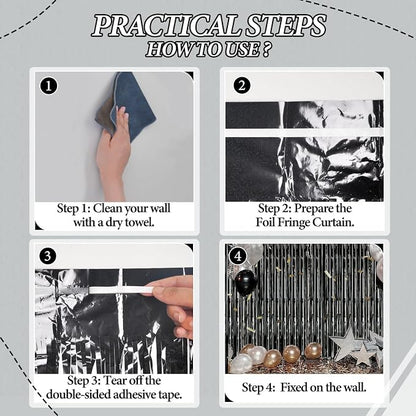 DECOCKRAT 3 Pack Foil Fringe Backdrop - Image 2