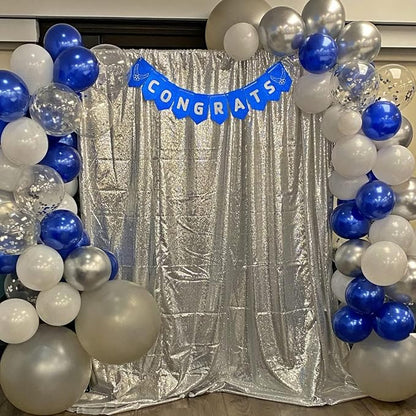 Poise3EHome 8FT x 8FT Silver Sequin Photography Backdrop Curtain - Image 6