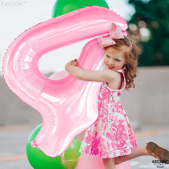 KatchOn, 4th Birthday Decorations Girl | Light Pink 4 Balloon Number, 4th - Image 2