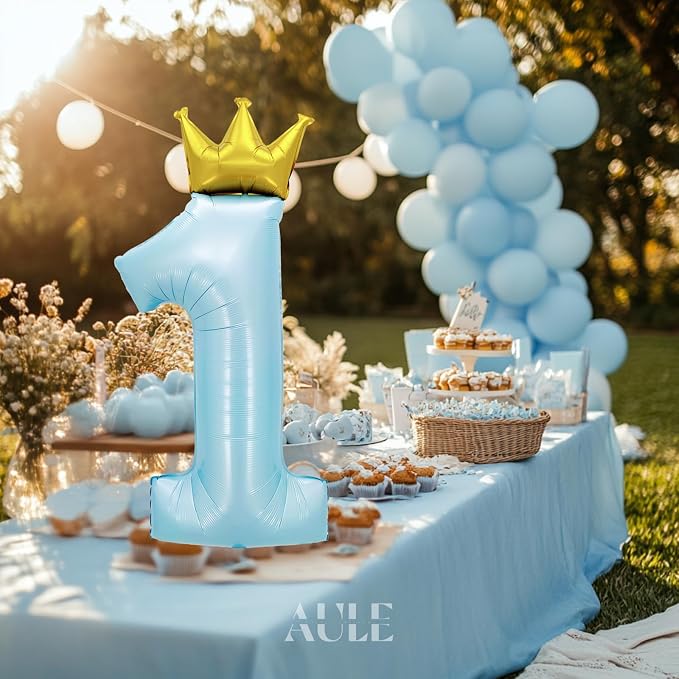 AULE 40 Inch Big Light Blue 1 Balloon Number - Image 5