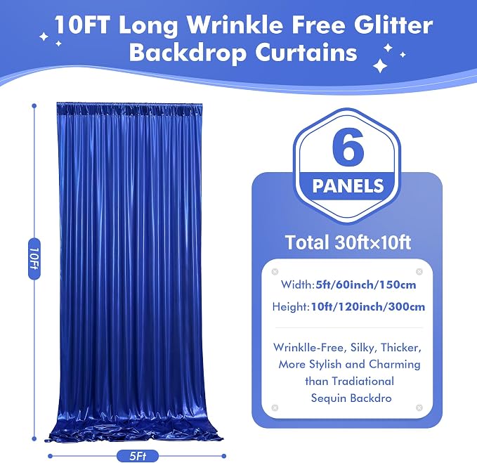 30ftx10ft Shimmer Purple Sequin Backdrop Curtain - Image 7