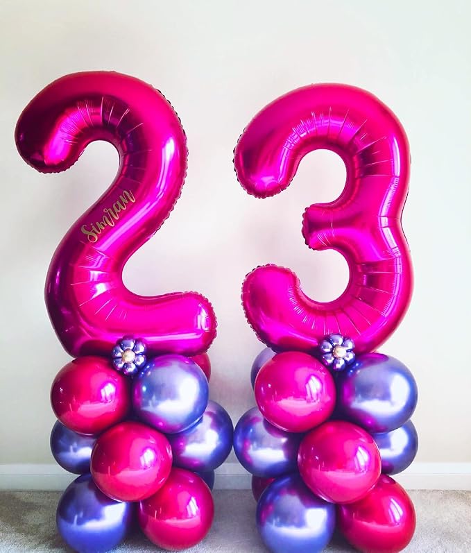 40 Inch Hot Pink 28 Balloons Giant Number 28 Balloons Hot Pink 28 Birthday - Image 5