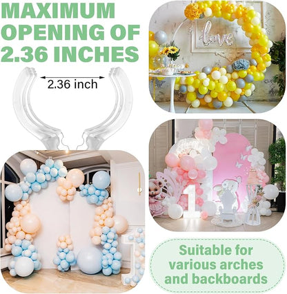LemonRoad 30 Pack Large Balloon Arch Clips Plastic Transparent Backdrop Spring - Image 3