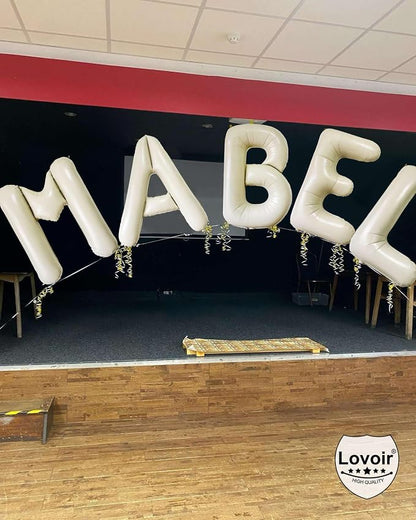 Cream White Letter F Balloons, 40 Inch Giant Letter Balloons F Foil Mylar - Image 6