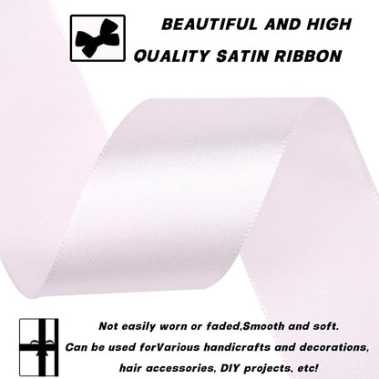 1-1/2 Inch 60 Yards White Solid Satin Ribbon - Image 3