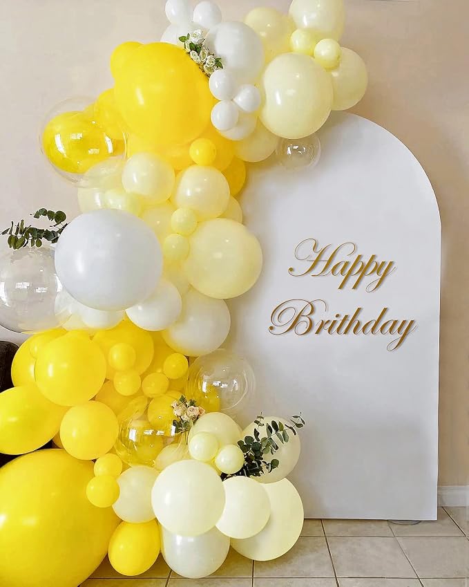 FOTIOMRG 110pcs Yellow Balloon Garland Arch Kit, 18 12 10 5 inch Yellow Latex - Image 4