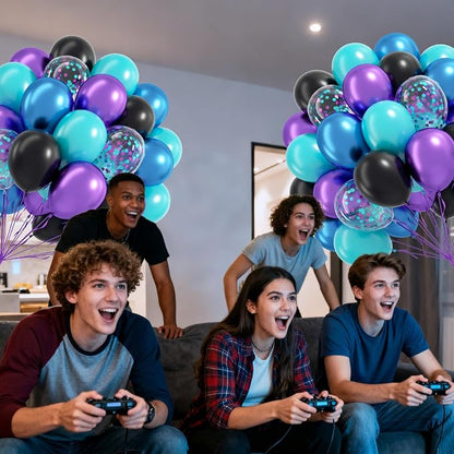 60pcs Blue and Purple Balloons 12inch - Image 6