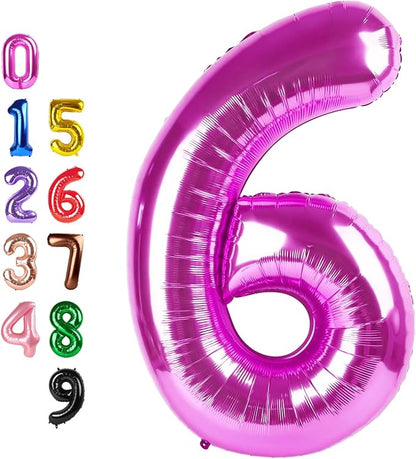 Number Balloons 6 Balloon 40 inch Pink by Enyeopd