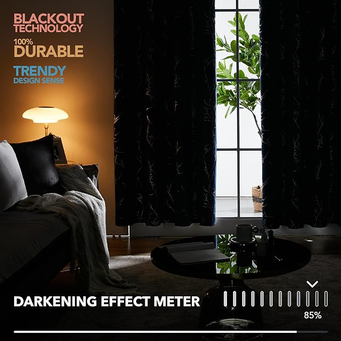 Deconovo Blackout Curtains, Thermal Window Panels, 2 Panels, - Image 4
